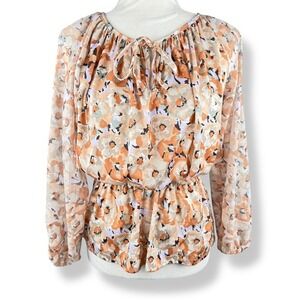 Vintage California Patterns‎ Floral Top Womens Size Small Indie Hippie Woodstock